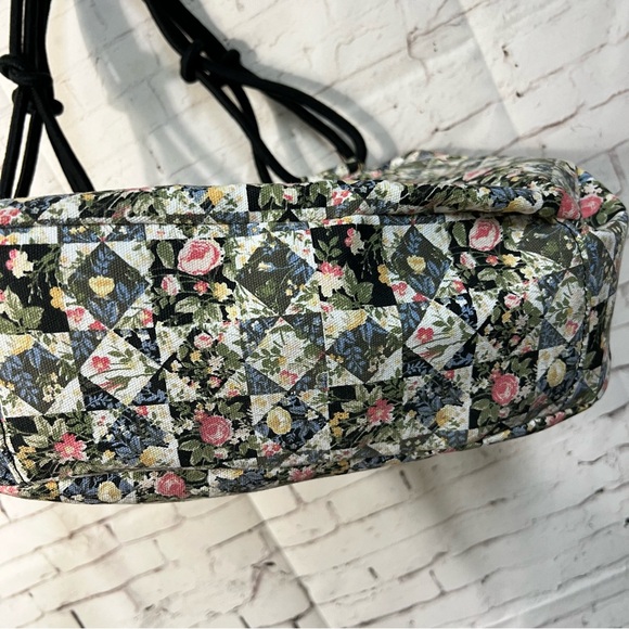 Farmhouse Is My Style Canvas Tote Purse Patchwork Quilt Print Rope Handle Floral - Picture 10 of 13